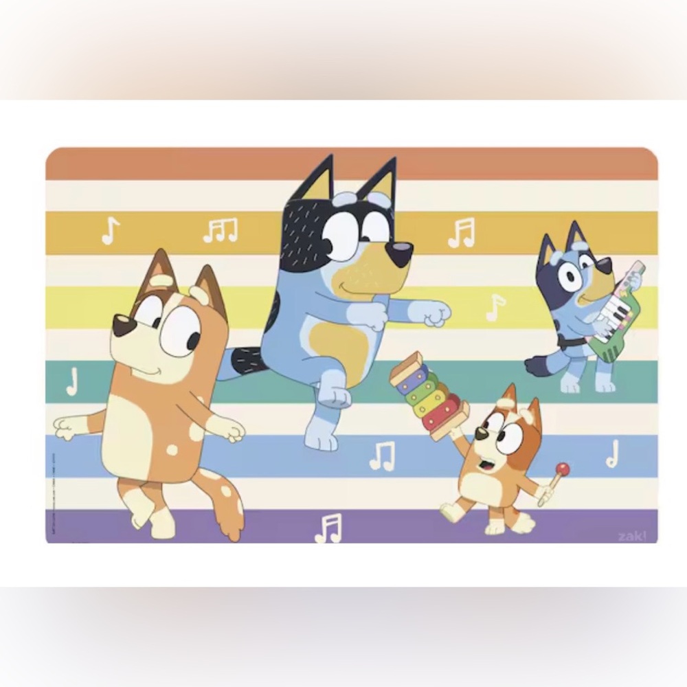 NWT-Zak! Bluey & Family 12” x 17.75” Placemat